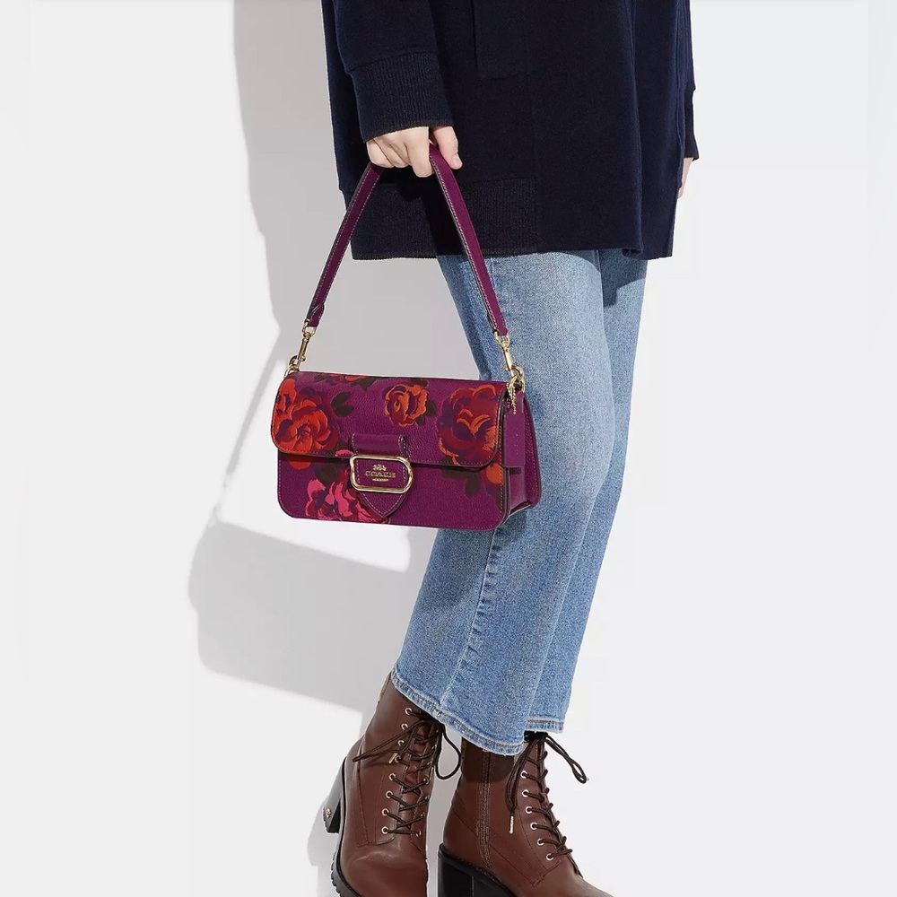 COACH Morgan Shoulder Bag With Jumbo Floral Print - Picture 2 of 12